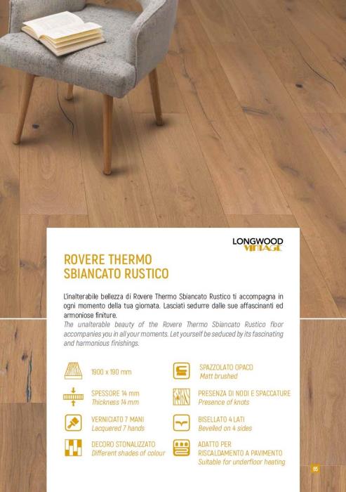 Longwood Vintage Rovere Thermo Rustico Sbiancato
